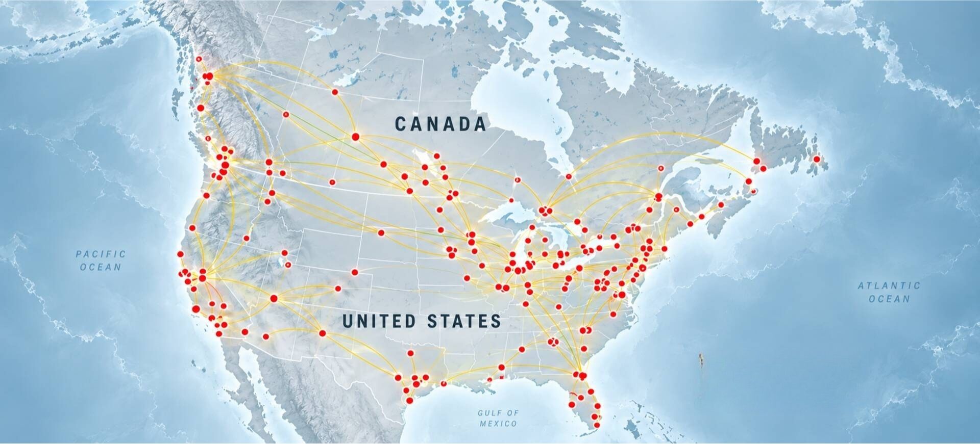North America coverage map